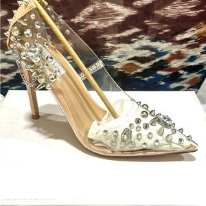 Michael Kors White Crystal Embellished Heels